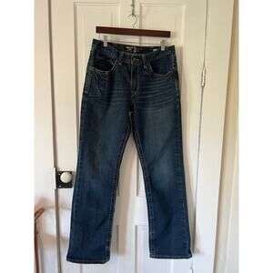Ariat men’s denim blue jeans Rebar M4 Relaxed DuraStretch Edge Boot Cut 32x36